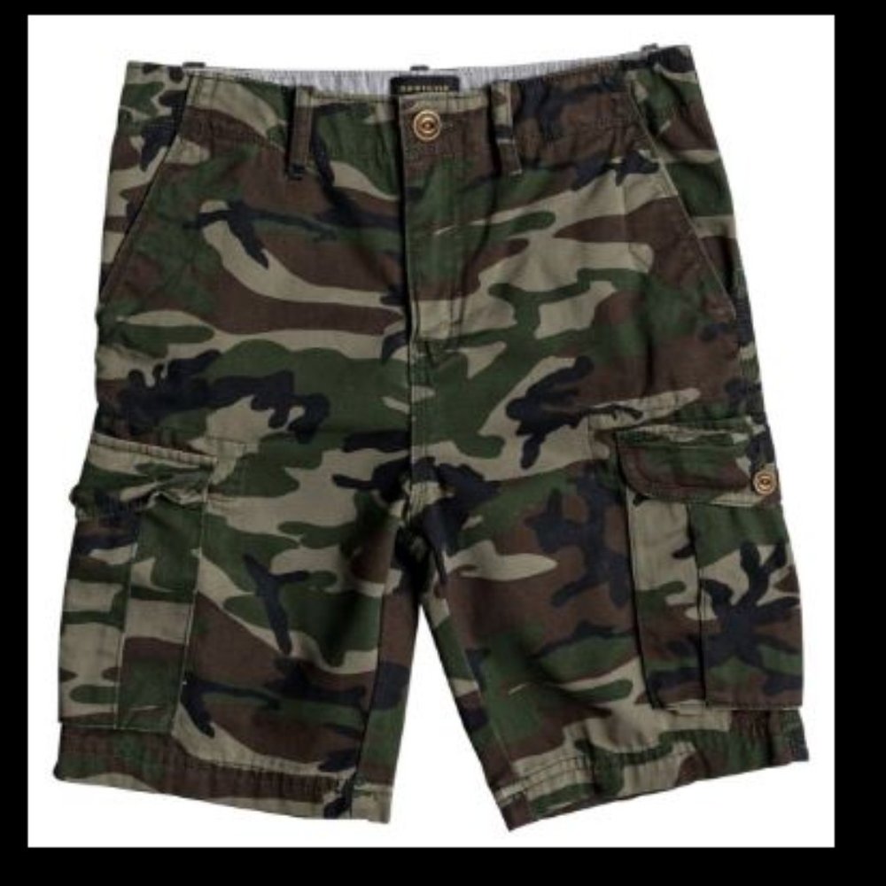 Quiksilver New Shorts Kids Camo Cargo Pocket Bottoms (Little Boys) Size 5 NWT